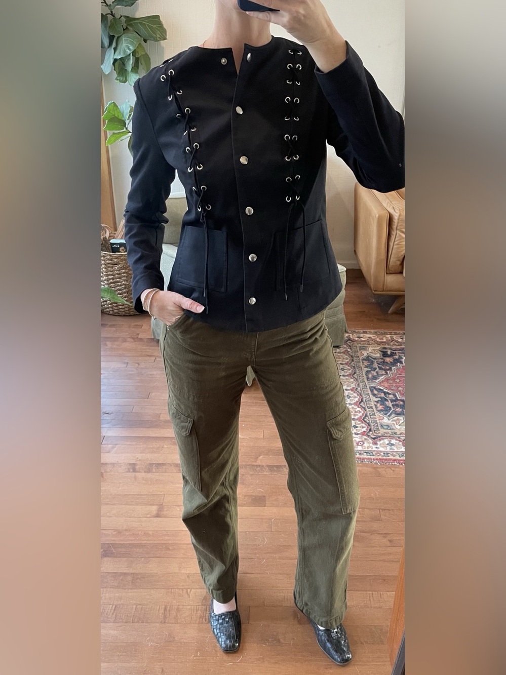 Worth New York Black Lace-Up Blazer - Like New